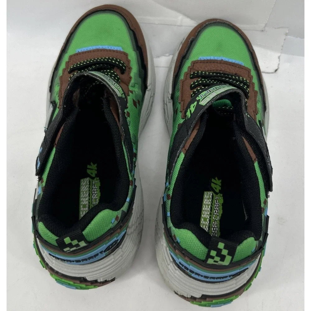 Skechers Mega-Craft 4K Sneakers Hook And Loop Pixelated Design Kids Size 3